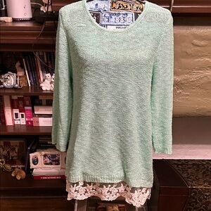Style & Co. Light Green Scoop Neck Sweater